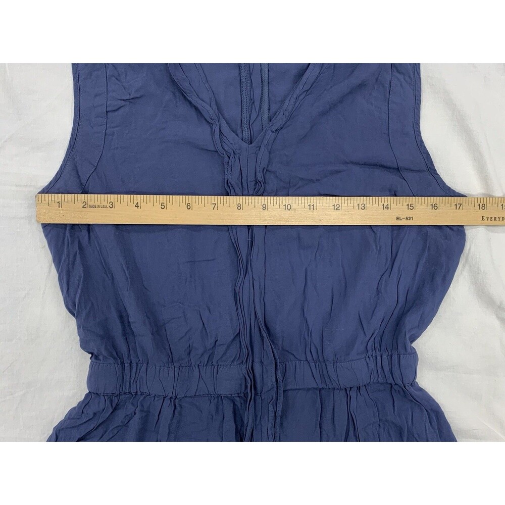 Converse Pleated Flowy Skater Mini Tank Dress Medium Blue Gray Rayon Athleisure - Picture 9 of 16